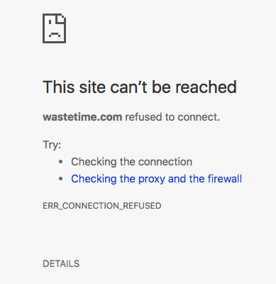 Chrome error page when blocking sites using /etc/hosts file
